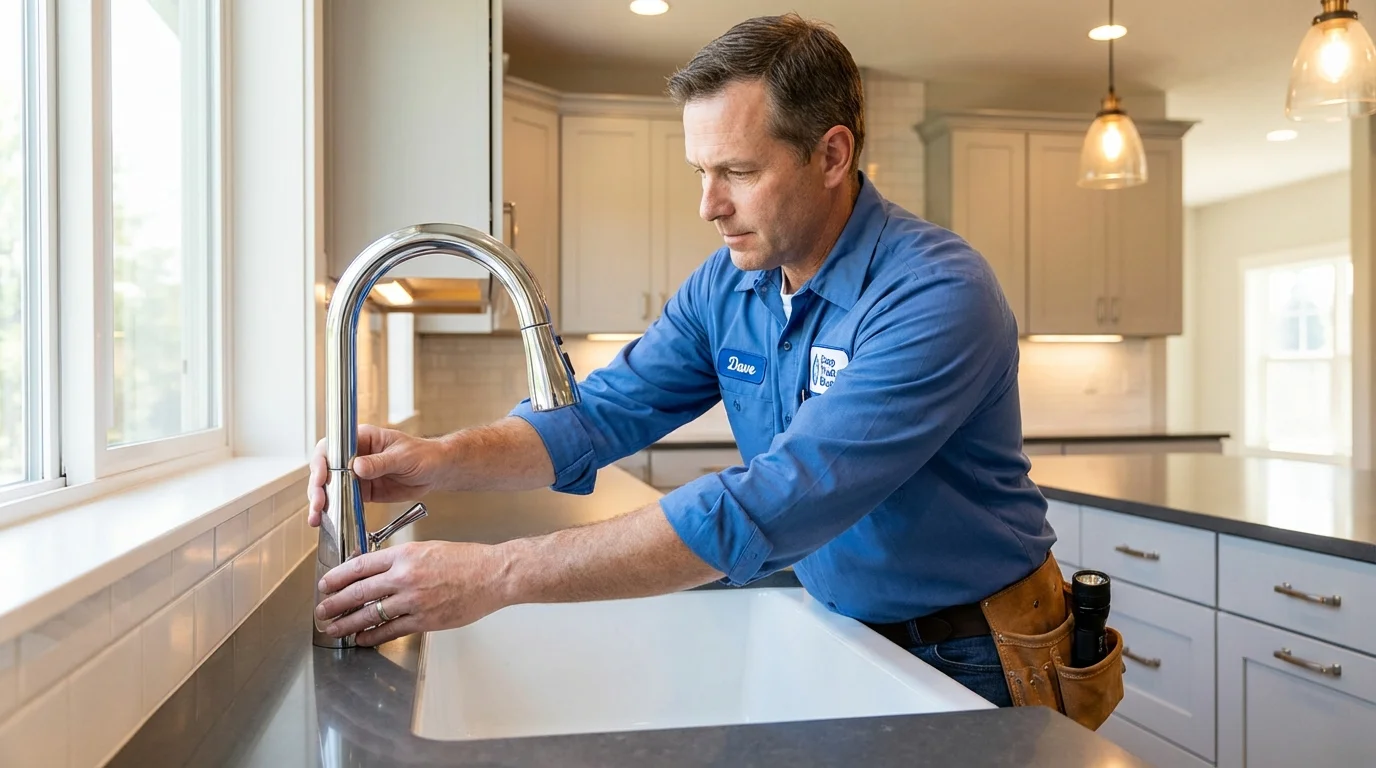 Kitchen faucet installation by Johns Plumbing LLC in Chester Heights